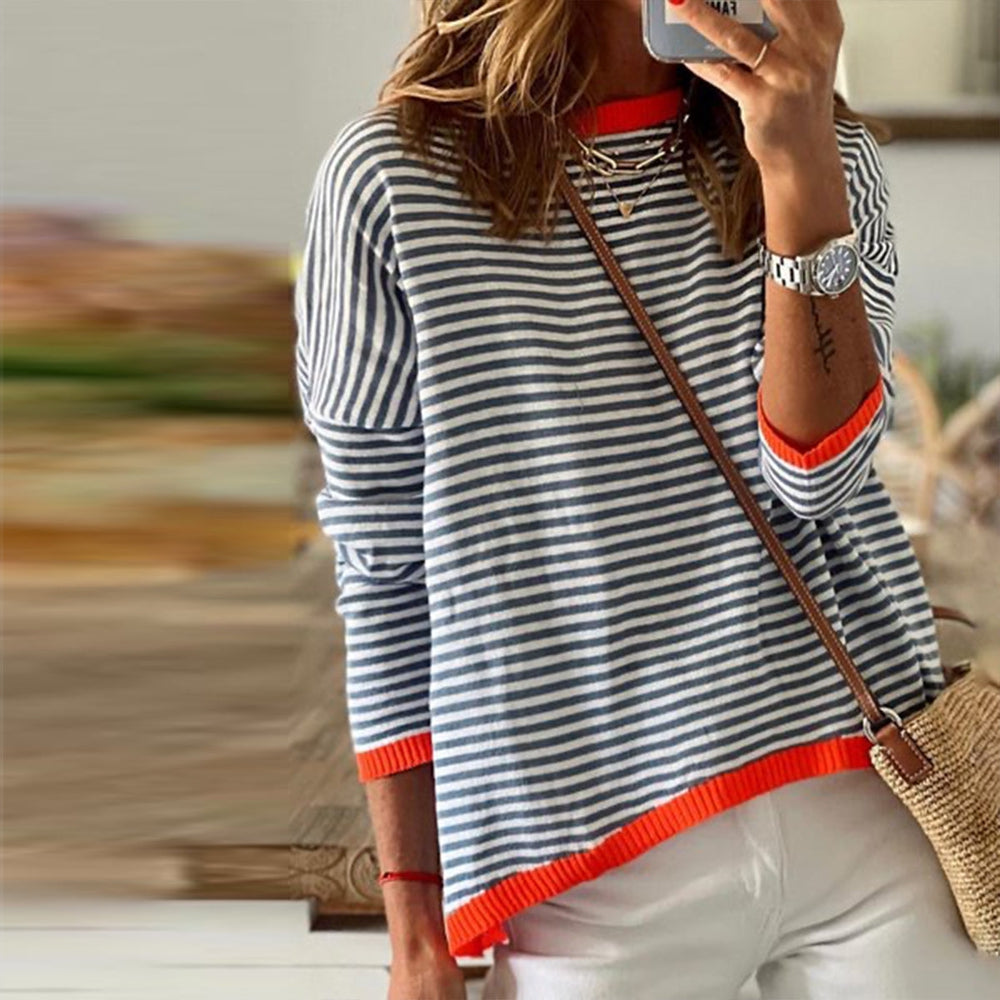 Long sleeve striped cotton shirt