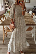 KS | Anna - Fashionable street print patchwork dresses with O-neck and A-line