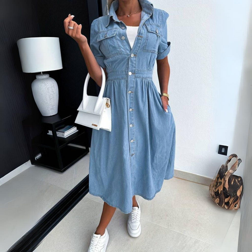 Elegant vintage summer midi dress