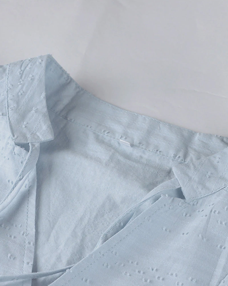 KS | A-line mini dress with V-neck, 3/4 sleeves and pockets