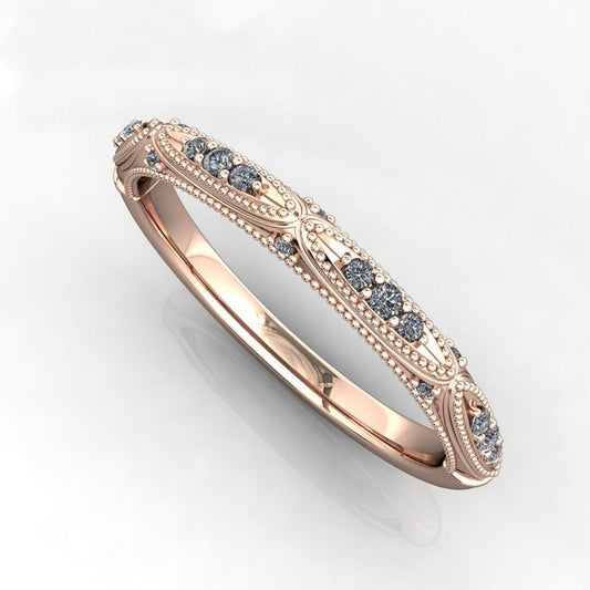 Exotic Rose Blue Crystal Ring