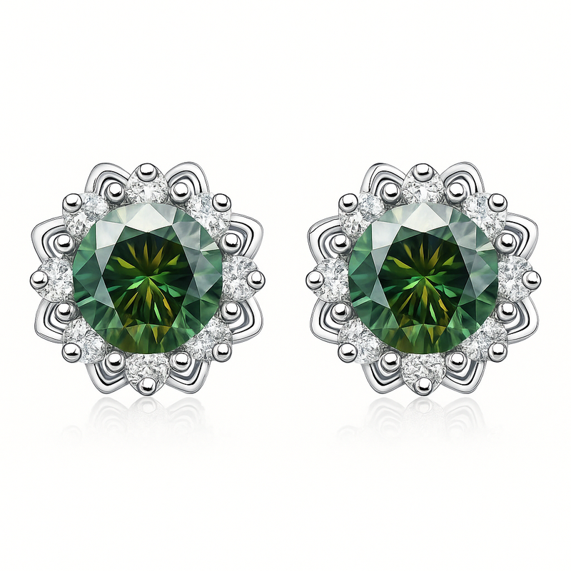 Sterling 925 Silver Sparkling Moissanite Earrings