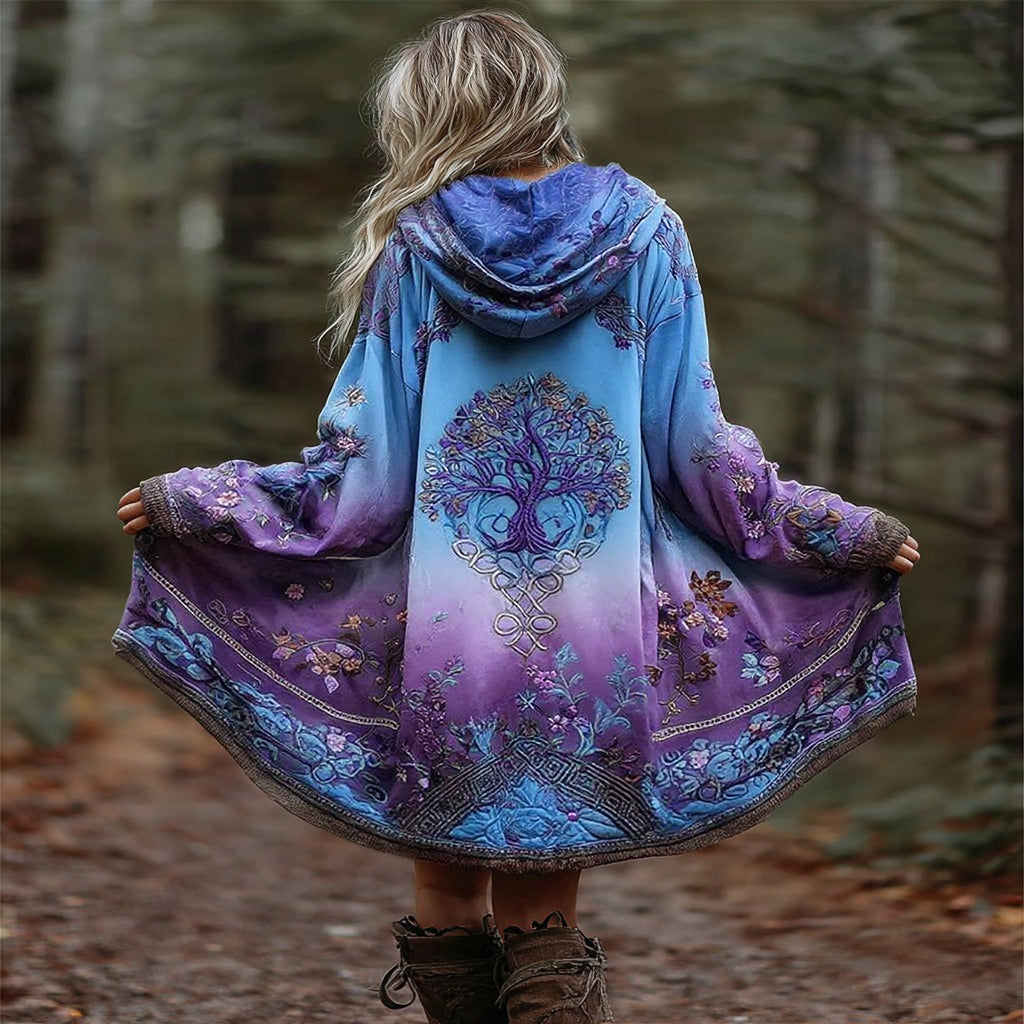 Women's Viking Tree Of Life Cozy Warm Cardigan Jacket artswardrobe