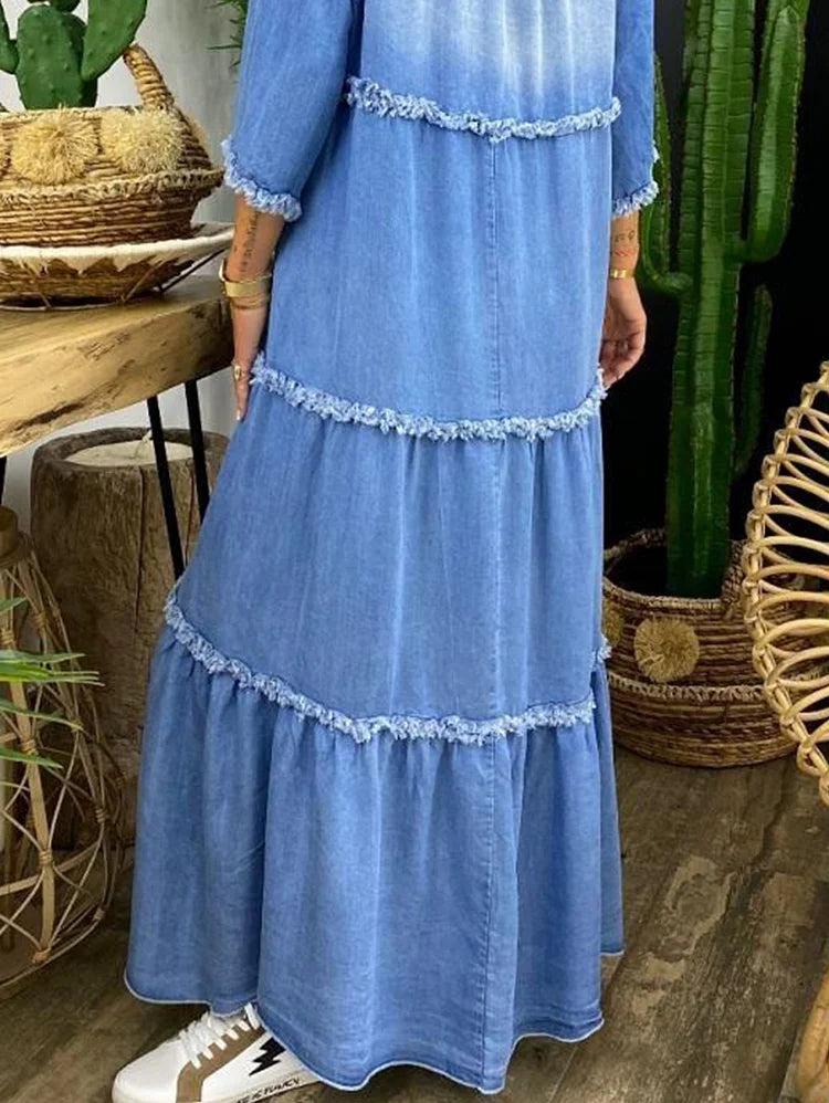 Maxi dress with V-neck