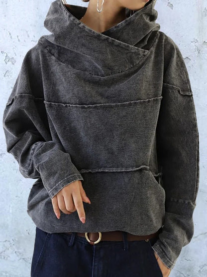 KS | Denim pullover hoodie