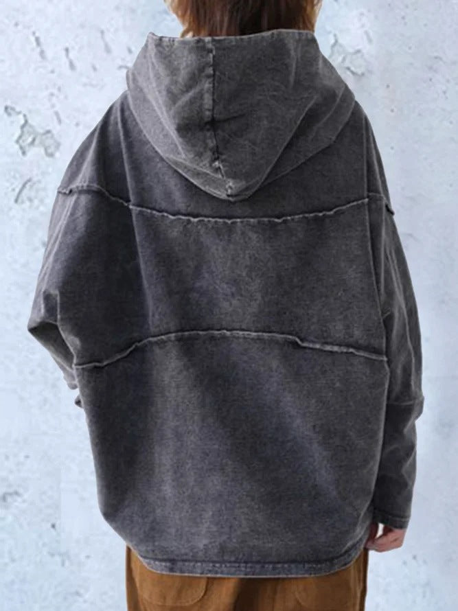 KS | Denim pullover hoodie