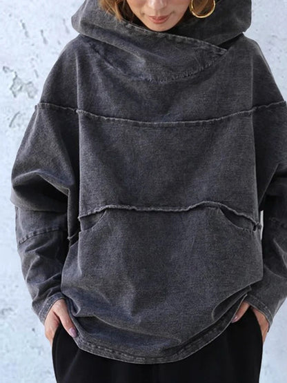 KS | Denim pullover hoodie
