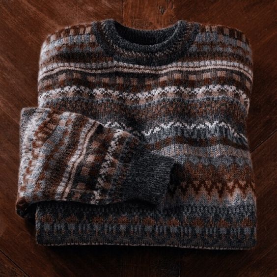 Vintage Tribal Iceland Pattern Warm Round Sleeve Comfy Sweater elevenforest