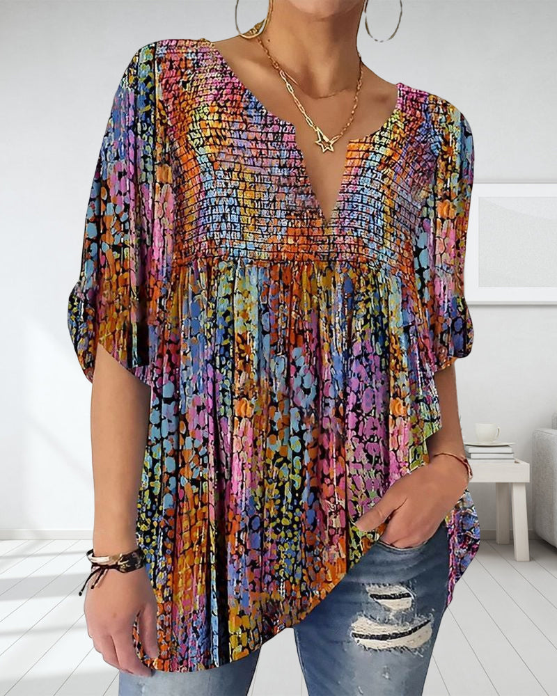 Blouse with V-neck