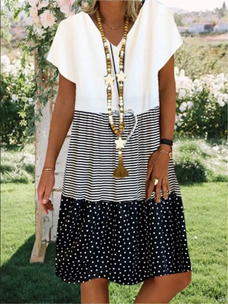 3-color loose midi dress