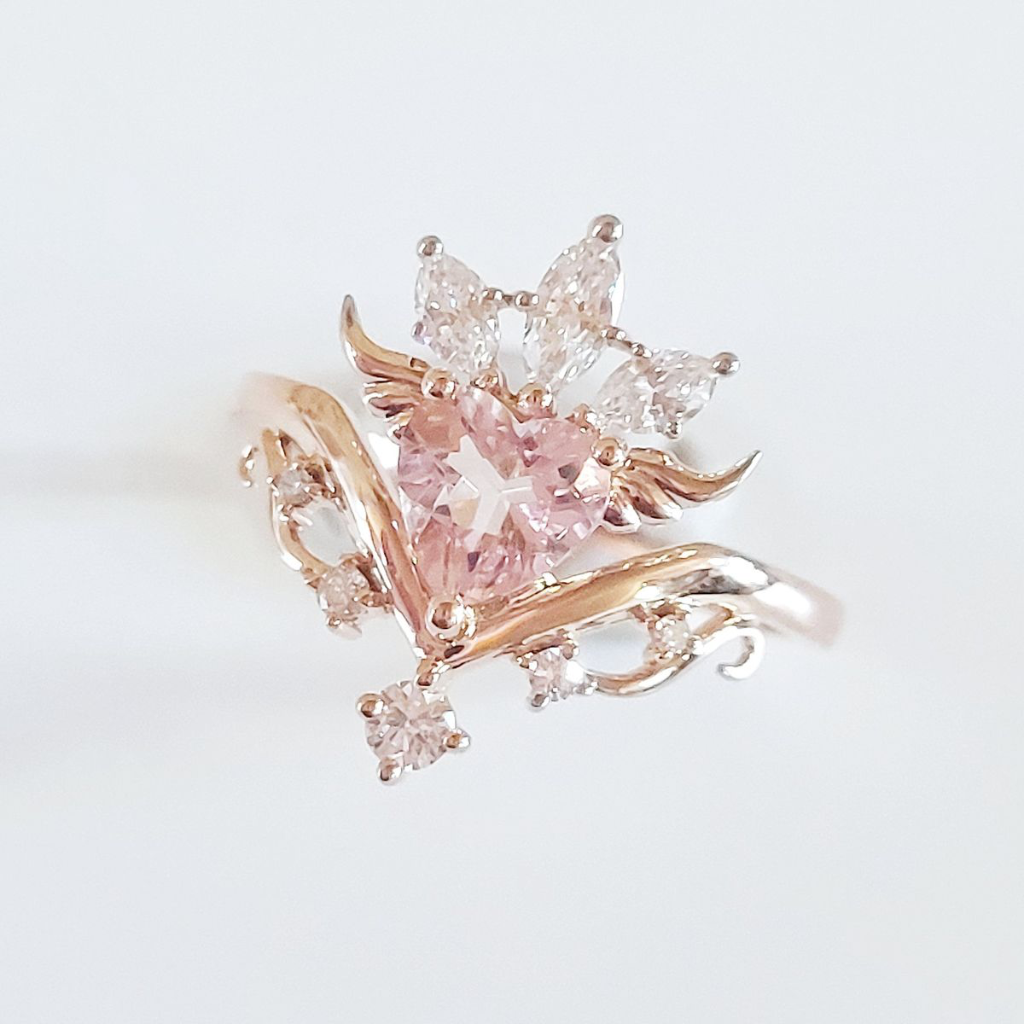 Angel Wings Heart Ring