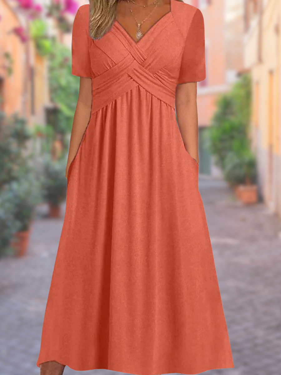 Maxi dress with V-neck