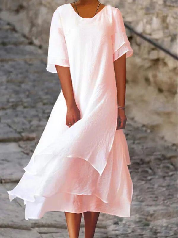Multi-layered flowing midi dress