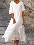 Multi-layered flowing midi dress