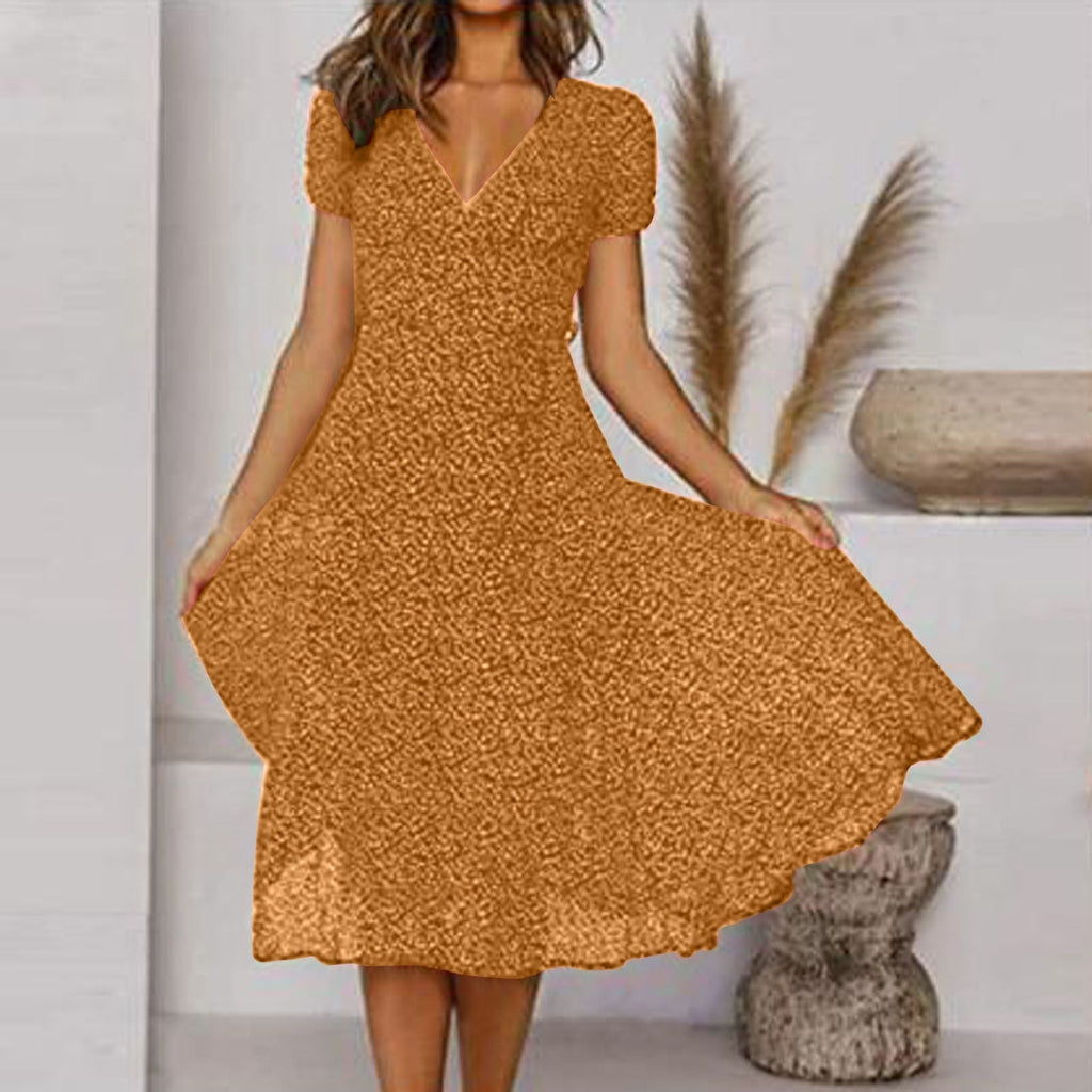 V-neck wrap wedding dress