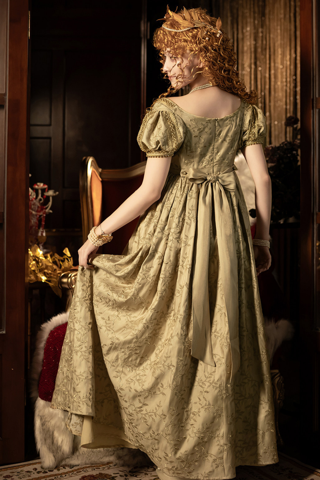 Twilight Lolita Dress + Shawl + Brooch + Bag
