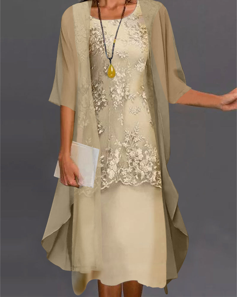 KS | Elegant, two-piece chiffon dress