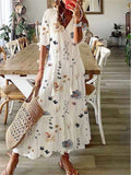 Floral maxi dress with bow