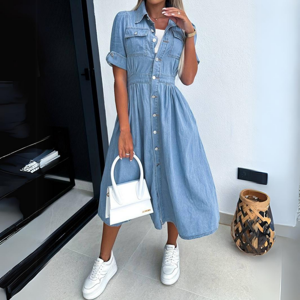 Elegant vintage summer midi dress