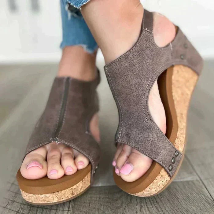 Elegant summer wedge sandals