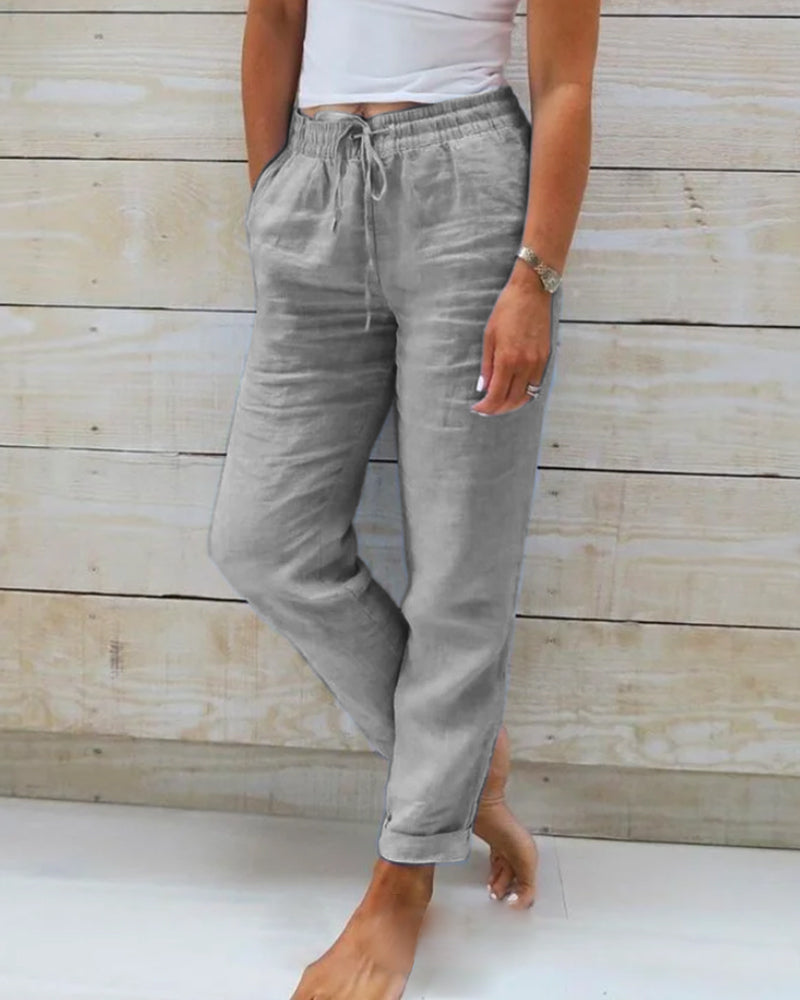 Classic trousers with drawstring