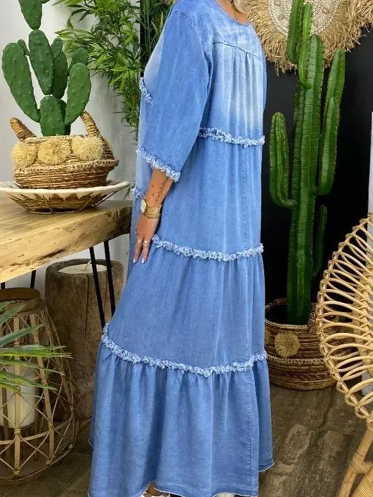 Maxi dress with V-neck
