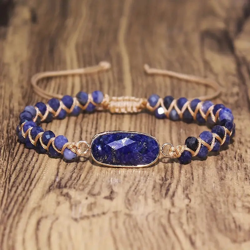 Natural Stone Charm Beaded Bracelet