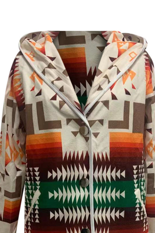 Pocket Printed Longline Coat