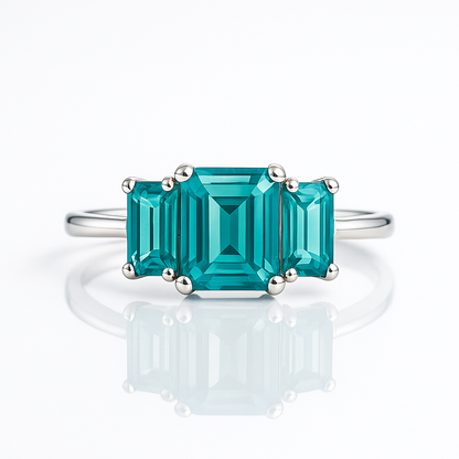 Green Topaz Silver Sterling Ring