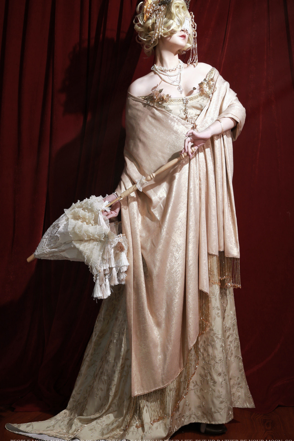 Twilight Lolita Dress + Shawl + Brooch + Bag