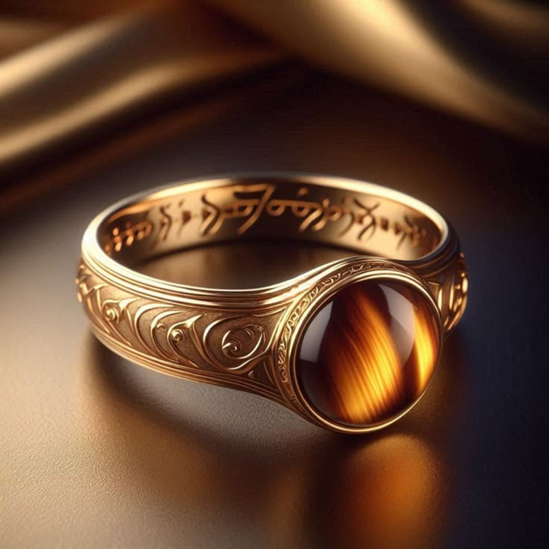Amber Script Ring