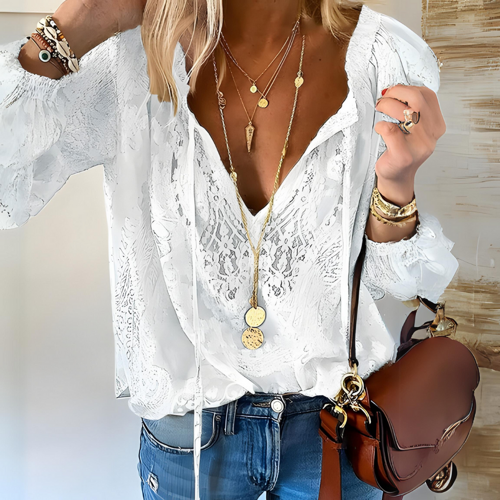 Women's Crochet Boho Blouse