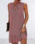 Boho Print Shift Midi Dress
