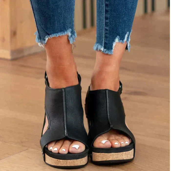Elegant summer wedge sandals