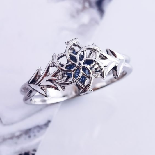 Blue Pinwheel Signet Ring