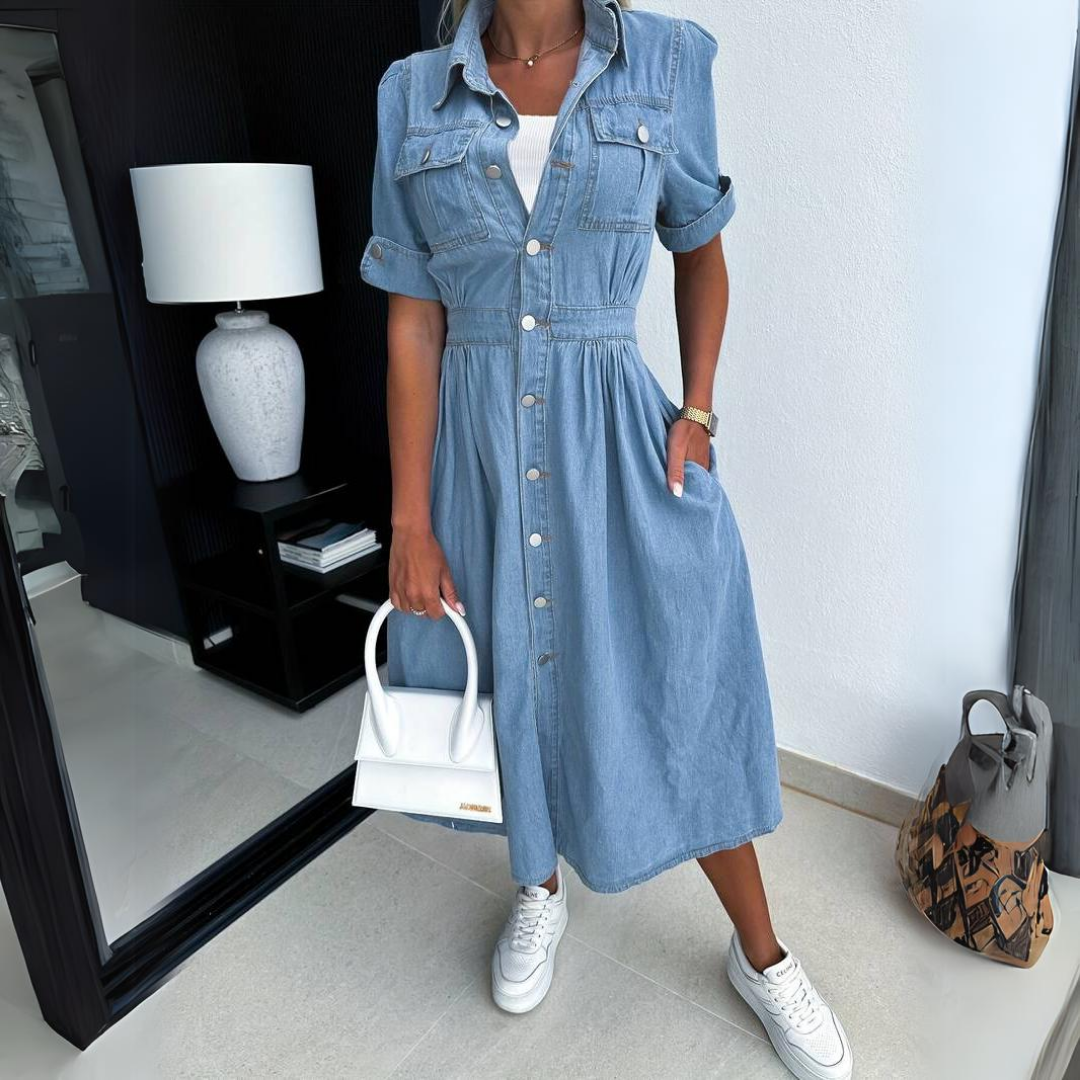 Elegant vintage summer midi dress