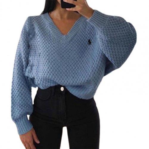 Cotton Open Knit Sweater with V-Neck and Textured Honeycomb Stitch