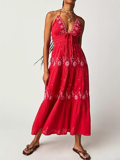 Bohemian Embroidered Maxi Dress