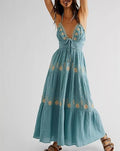 Bohemian Embroidered Maxi Dress