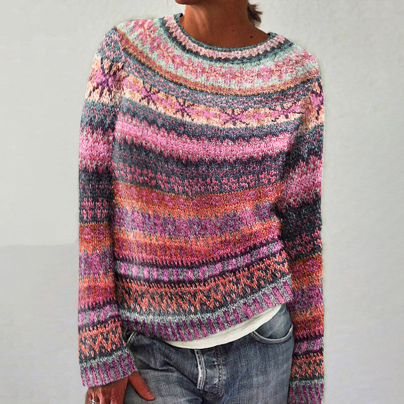 Vintage Fairman Island Knit Jacquard Crew Neck Sweater elevenforest