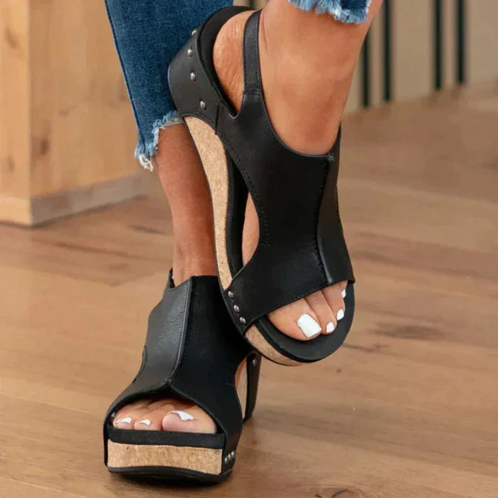 Elegant summer wedge sandals