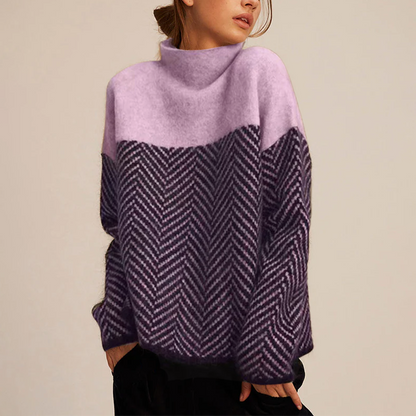 Cotton Pullover with Two-Color Design