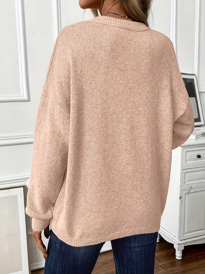 Cotton Pullover Solid Colored Sweater