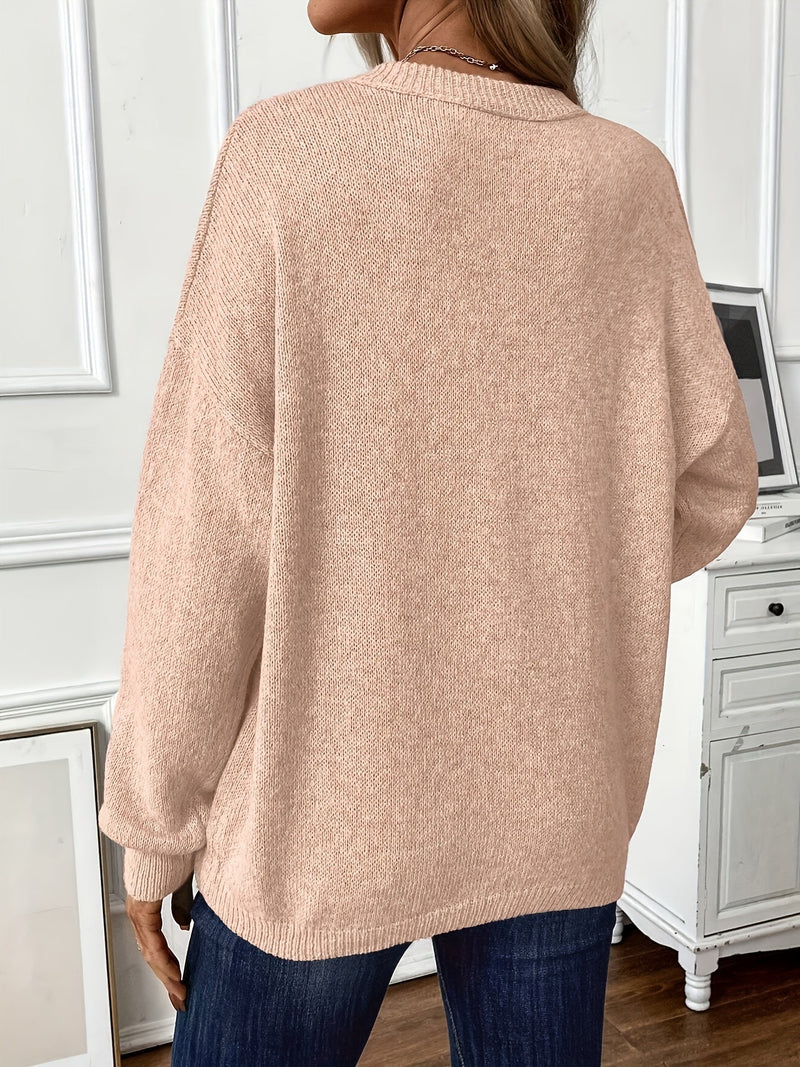 Cotton Pullover Solid Colored Sweater