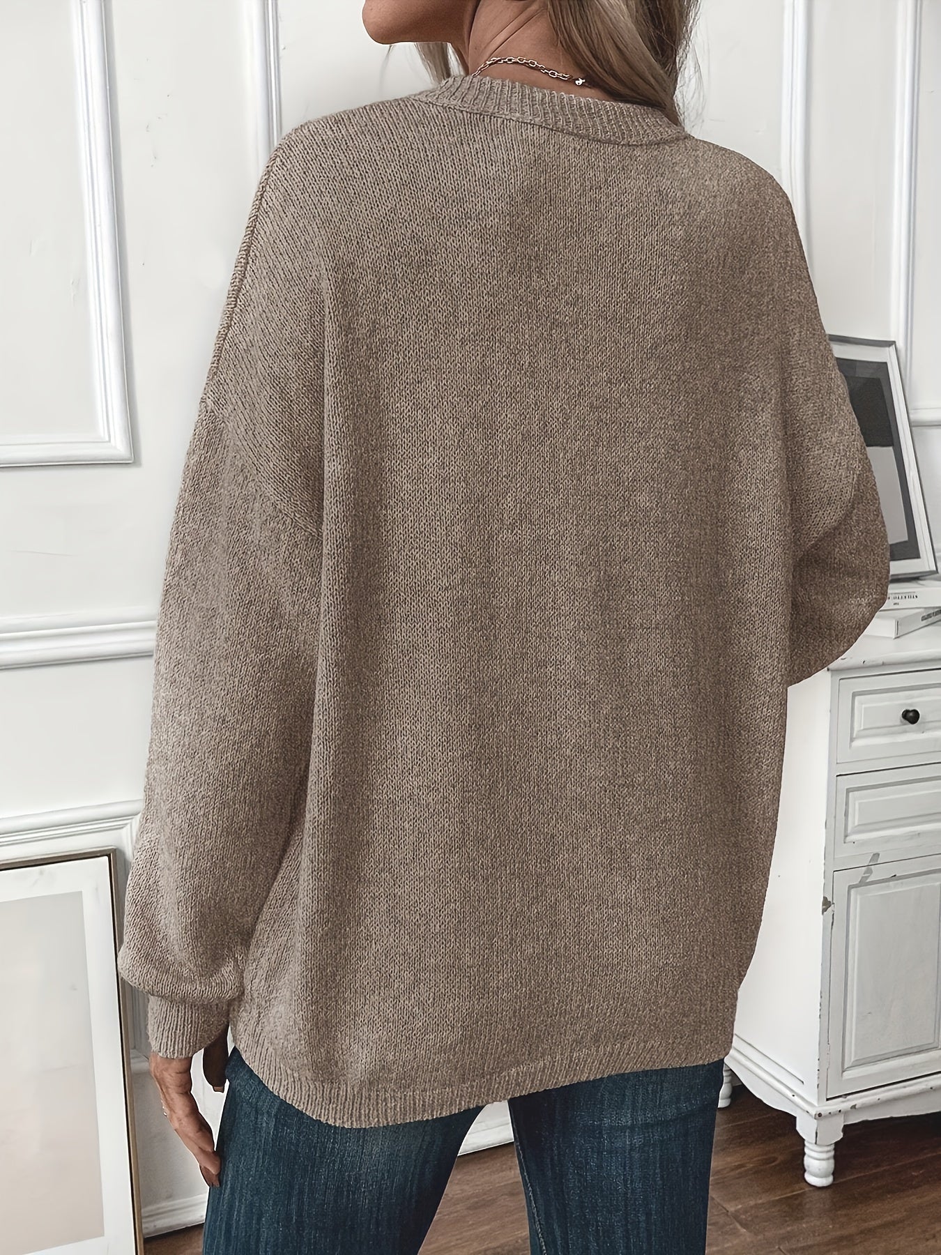 Cotton Pullover Solid Colored Sweater
