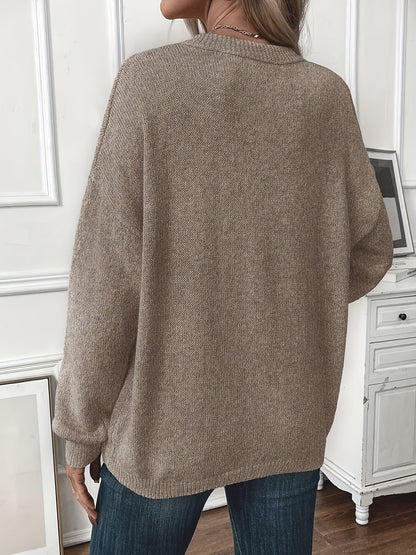 Cotton Pullover Solid Colored Sweater