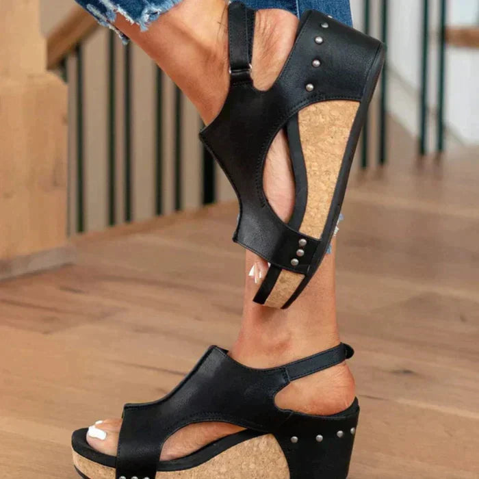 Elegant summer wedge sandals