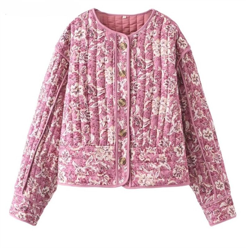 Lined jacket with floral pattern