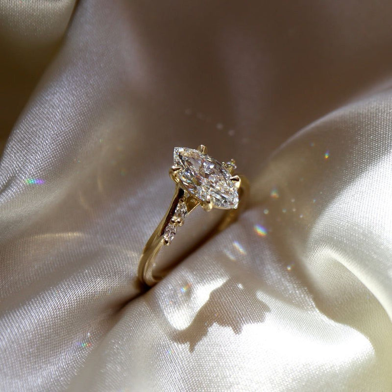 Oval Crystal Gold Ring