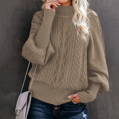 Retro Twist Loose Long Sleeve Knitted Solid Color Sweater elevenforest